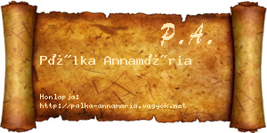 Pálka Annamária névjegykártya